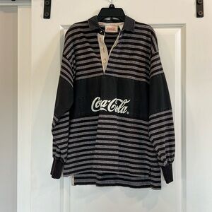 Vintage Quarter Button Coca-Cola Rugby Polo Shirt